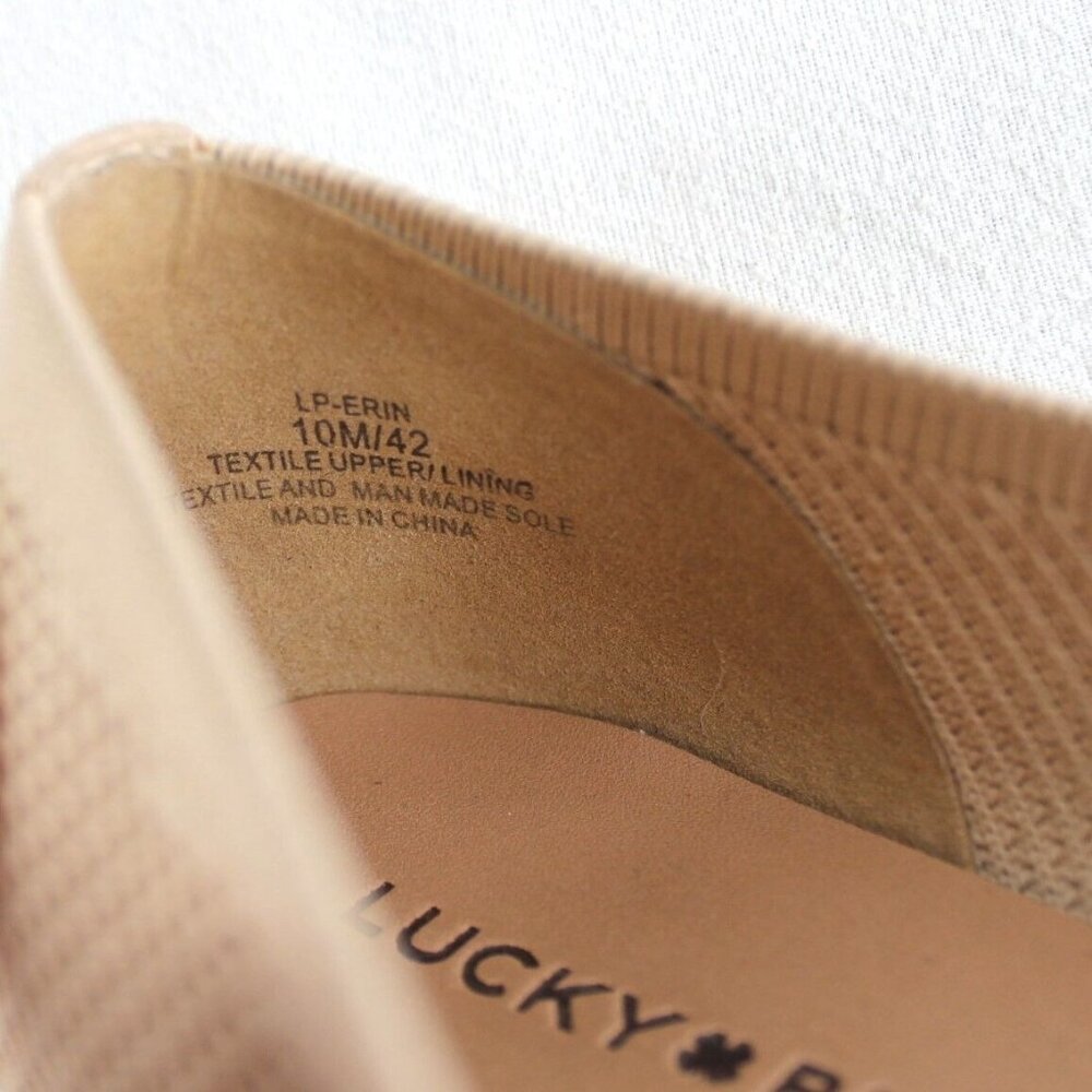 Lucky Brand Erin Ballet Flats Womens Size 10 M Tan Mesh Knit Shoes - Picture 8 of 8